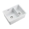 Rangemaster Rustique 1.5 Bowl Ceramic Undermount / Inset Kitchen Sink & Waste Kit - 595 X 460mm