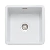Rangemaster Rustique 1 Bowl Inset/Undermount Fireclay White Ceramic Kitchen Sink & Waste Kit - 462 X 462mm