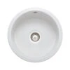 Rangemaster Rustique 1 Bowl Inset/Undermount Fireclay White Ceramic Kitchen Sink & Waste Kit - 445 X445mm -Vado Sale Store rangemaster rustique 1 bowl round inset ceramic sink cutout 2