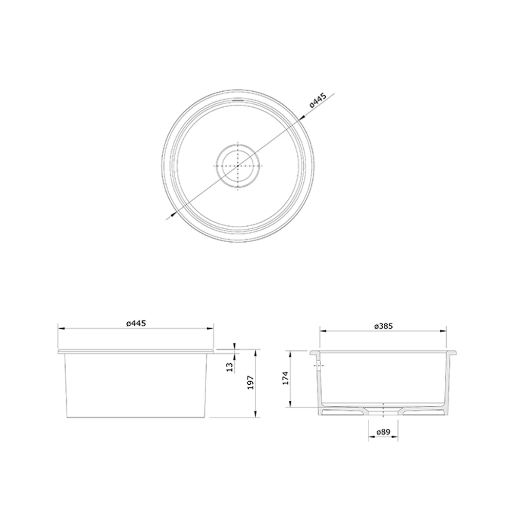 Rangemaster Rustique 1 Bowl Inset/Undermount Fireclay White Ceramic Kitchen Sink & Waste Kit - 445 X445mm 5 Rangemaster Rustique 1 Bowl Inset/Undermount Fireclay White Ceramic Kitchen Sink & Waste Kit - 445 X445mm - Image 3