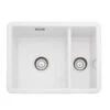 Rangemaster Rustique 1.5 Bowl Ceramic Undermount / Inset Kitchen Sink & Waste Kit - 557 X 430 Mm -Vado Sale Store rangemaster rustique 15 bowl kitchen sink 557 430 cutout