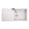 Rangemaster Scoria Crystal White Igneous Granite Single Bowl Sink With Reversible Drainer & Waste Kit - 1000 X 500mm -Vado Sale Store rangemaster scoria 1 bowl sink sco1051cw cutout01