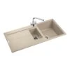 Rangemaster Scoria Stone Igneous Granite 1.5 Bowl Sink With Reversible Drainer & Waste Kit - 1000 X 500mm -Vado Sale Store rangemaster scoria 1 bowl sink sco1052sn cutout01