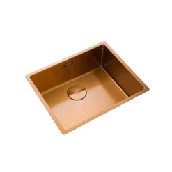 Rangemaster Spectra 1 Bowl Graphite Inset Or Undermount Stainless Steel Kitchen Sink & Waste - 540 X 440mm -Vado Sale Store rangemaster spectra 1 bowl copper cutout 2