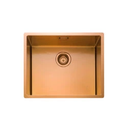 Rangemaster Spectra 1 Bowl Graphite Inset Or Undermount Stainless Steel Kitchen Sink & Waste - 540 X 440mm -Vado Sale Store rangemaster spectra 1 bowl copper cutout 4