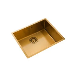 Rangemaster Spectra 1 Bowl Graphite Inset Or Undermount Stainless Steel Kitchen Sink & Waste - 540 X 440mm -Vado Sale Store rangemaster spectra 1 bowl gold cutout 3