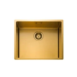 Rangemaster Spectra 1 Bowl Graphite Inset Or Undermount Stainless Steel Kitchen Sink & Waste - 540 X 440mm -Vado Sale Store rangemaster spectra 1 bowl gold cutout 4