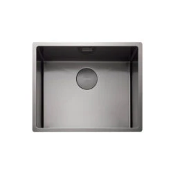 Rangemaster Spectra 1 Bowl Graphite Inset Or Undermount Stainless Steel Kitchen Sink & Waste - 540 X 440mm -Vado Sale Store rangemaster spectra 1 bowl graphite cutout 1
