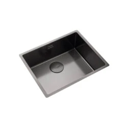Rangemaster Spectra 1 Bowl Graphite Inset Or Undermount Stainless Steel Kitchen Sink & Waste - 540 X 440mm -Vado Sale Store rangemaster spectra 1 bowl graphite cutout 2