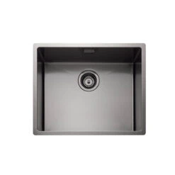 Rangemaster Spectra 1 Bowl Graphite Inset Or Undermount Stainless Steel Kitchen Sink & Waste - 540 X 440mm -Vado Sale Store rangemaster spectra 1 bowl graphite cutout 4