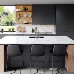 Rangemaster Spectra 1 Bowl Graphite Inset Or Undermount Stainless Steel Kitchen Sink & Waste - 540 X 440mm -Vado Sale Store rangemaster spectra 1 bowl graphite lifestyle