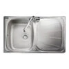 Rangemaster Baltimore Compact 1 Bowl Brushed Stainless Steel Sink & Waste Kit With Reversible Drainer - 800 X 508mm 2 Rangemaster Baltimore Compact 1 Bowl Brushed Stainless Steel Sink & Waste Kit With Reversible Drainer - 800 X 508mm -Vado Sale Store rangemaster stainless steel sink topdown baltimore bl8001