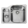 Rangemaster Atlantic Classic 1.5 Bowl Stainless Steel Undermount Sink & Waste Kit With Left Hand Small Bowl - 597 X 472mm -Vado Sale Store rangemaster stainless steel undermount sink topdown classic ub3515 notap