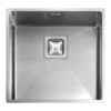 Rangemaster Atlantic Kube 1 Bowl Brushed Stainless Steel Undermount Sink & Waste Kit - 430 X 430mm