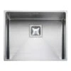 Rangemaster Atlantic Kube 1 Bowl Brushed Stainless Steel Undermount Sink & Waste Kit - 530 X 430mm -Vado Sale Store rangemaster stainless steel undermount sink topdown kube kub50 notap