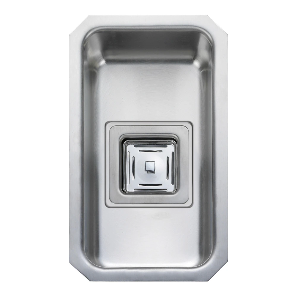 Rangemaster Atlantic Quad Single Bowl Brushed Stainless Steel Undermount Sink & Waste Kit - 200 X 340mm 3 Rangemaster Atlantic Quad Single Bowl Brushed Stainless Steel Undermount Sink & Waste Kit - 200 X 340mm