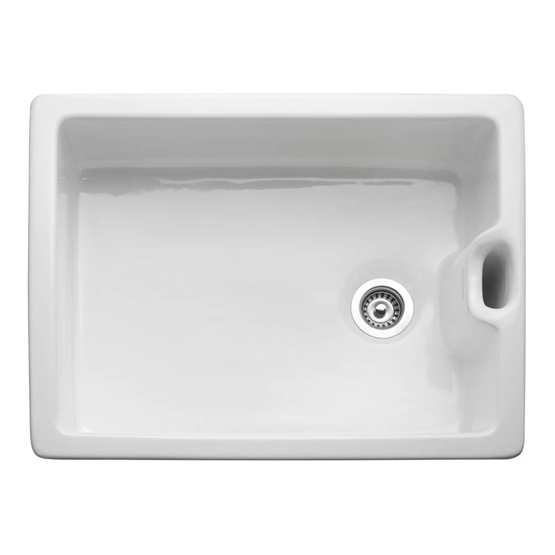 Rangemaster Classic Belfast 1 Bowl White Fire Clay Ceramic Kitchen Sink - 595 X 455mm 4 Rangemaster Classic Belfast 1 Bowl White Fire Clay Ceramic Kitchen Sink - 595 X 455mm - Image 2