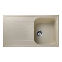 Rangemaster Amethyst Stone Igneous Granite Compact Single Bowl Kitchen Sink With Reversible Drainer & Waste Kit - 860 X 500mm 18 Rangemaster Amethyst Stone Igneous Granite Compact Single Bowl Kitchen Sink With Reversible Drainer & Waste Kit - 860 X 500mm -Vado Sale Store rangemaster granite sink top down amethyst stone ame860sn cutout notap