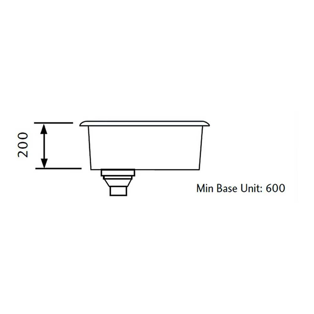 Rangemaster Atlantic Classic 1 Bowl Brushed Stainless Steel Undermount Sink & Waste Kit - 378 X 448mm 4 Rangemaster Atlantic Classic 1 Bowl Brushed Stainless Steel Undermount Sink & Waste Kit - 378 X 448mm - Image 2