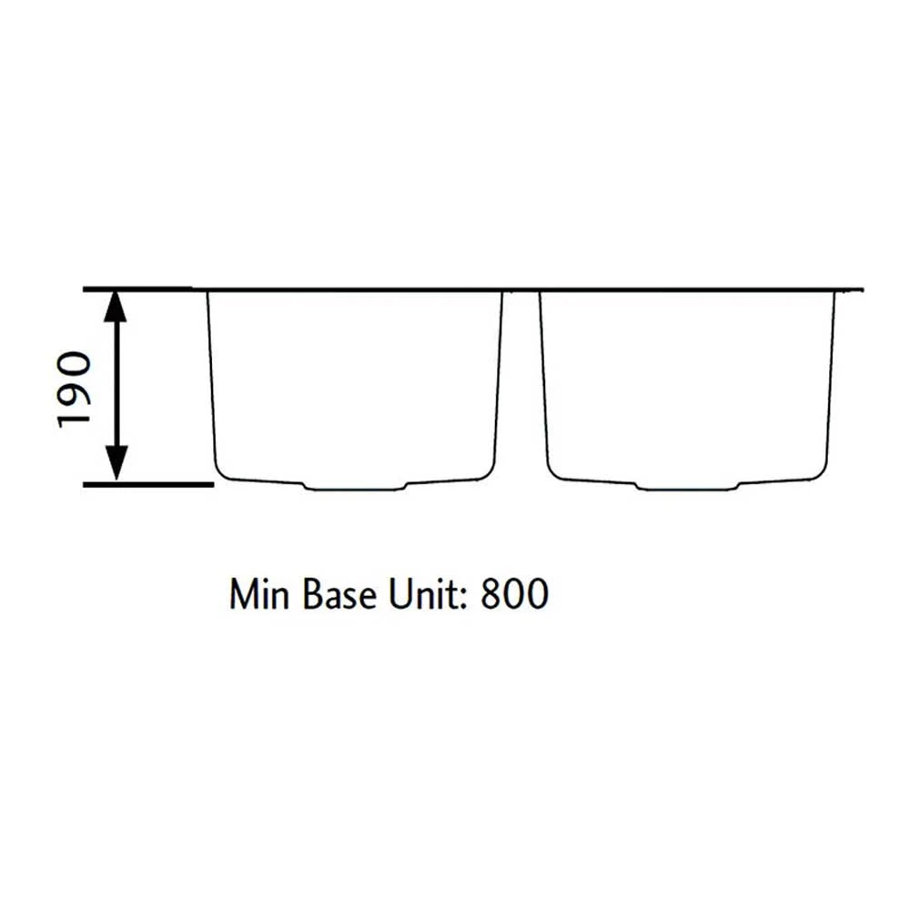 Rangemaster Atlantic Classic 2 Bowl Brushed Stainless Steel Undermount Sink & Waste Kit - 787 X 472mm 4 Rangemaster Atlantic Classic 2 Bowl Brushed Stainless Steel Undermount Sink & Waste Kit - 787 X 472mm - Image 2