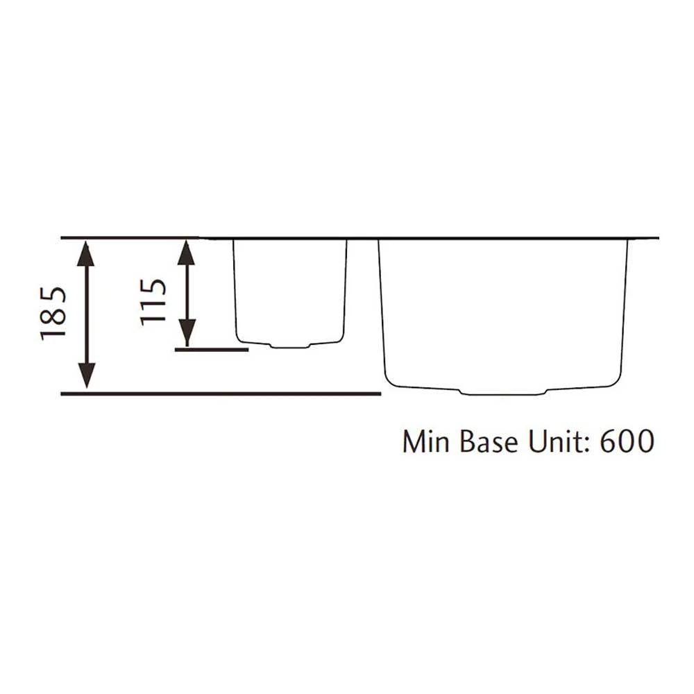 Rangemaster Atlantic Quad 1.5 Bowl Brushed Stainless Steel Undermount Sink & Waste Kit With Right Hand Small Bowl - 580 X 450mm 4 Rangemaster Atlantic Quad 1.5 Bowl Brushed Stainless Steel Undermount Sink & Waste Kit With Right Hand Small Bowl - 580 X 450mm - Image 2