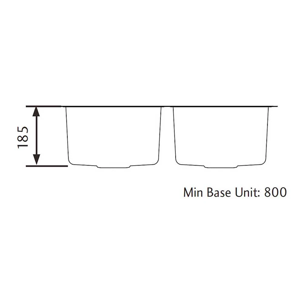 Rangemaster Atlantic Quad 2 Bowl Brushed Stainless Steel Undermount Sink & Waste Kit - 760 X 450mm 4 Rangemaster Atlantic Quad 2 Bowl Brushed Stainless Steel Undermount Sink & Waste Kit - 760 X 450mm - Image 2