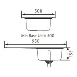 Rangemaster Glendale 1 Bowl Brushed Stainless Steel Sink & Waste Kit With Reversible Drainer - 950 X 508mm -Vado Sale Store rangemasterglendale gl9501 tech