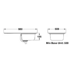 Rangemaster Michigan Single Bowl Brushed Stainless Steel Sink & Waste Kit With Reversible Drainer - 950 X 508mm 5 Rangemaster Michigan Single Bowl Brushed Stainless Steel Sink & Waste Kit With Reversible Drainer - 950 X 508mm -Vado Sale Store rangemastermichigan mg9501 tech
