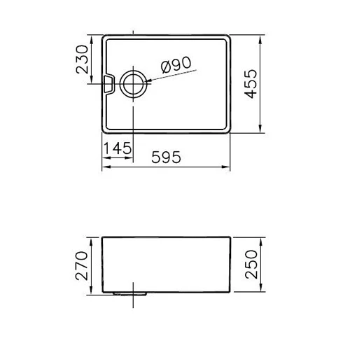 Reginox Contemporary White Ceramic Belfast Kitchen Sink - 595 X 455mm 7 Reginox Contemporary White Ceramic Belfast Kitchen Sink - 595 X 455mm - Image 5