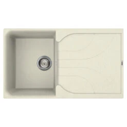 Reginox Ego Titanium Grey Granite Compact Single Bowl Kitchen Sink With Reversible Drainer & Waste Kit - 860 X 500mm 36 Reginox Ego Titanium Grey Granite Compact Single Bowl Kitchen Sink With Reversible Drainer & Waste Kit - 860 X 500mm -Vado Sale Store reginox ego cream granite 1 bowl kitchen sink cutout