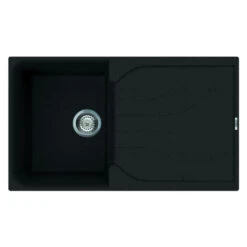 Reginox Ego Titanium Grey Granite Compact Single Bowl Kitchen Sink With Reversible Drainer & Waste Kit - 860 X 500mm 35 Reginox Ego Titanium Grey Granite Compact Single Bowl Kitchen Sink With Reversible Drainer & Waste Kit - 860 X 500mm -Vado Sale Store reginox ego ghisa black graite single bowl sink cutout