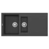 Reginox Elleci Easy 475 Black 1.5 Bowl Granite Composite Inset Kitchen Sink & Waste - 1000 X 500mm -Vado Sale Store reginox elleci easy 475 1.5 bowl sink 1000x510mm black cutout