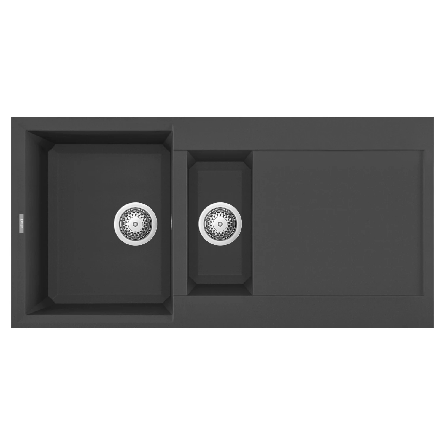 Reginox Elleci Easy 475 Black 1.5 Bowl Granite Composite Inset Kitchen Sink & Waste - 1000 X 500mm 3 Reginox Elleci Easy 475 Black 1.5 Bowl Granite Composite Inset Kitchen Sink & Waste - 1000 X 500mm