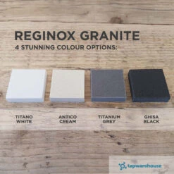 Reginox Quadra 105 Black Granite Composite Single Bowl Undermount Kitchen Sink & Waste Kit - 540 X 440mm 14 Reginox Quadra 105 Black Granite Composite Single Bowl Undermount Kitchen Sink & Waste Kit - 540 X 440mm -Vado Sale Store reginox granite comparison colour 6