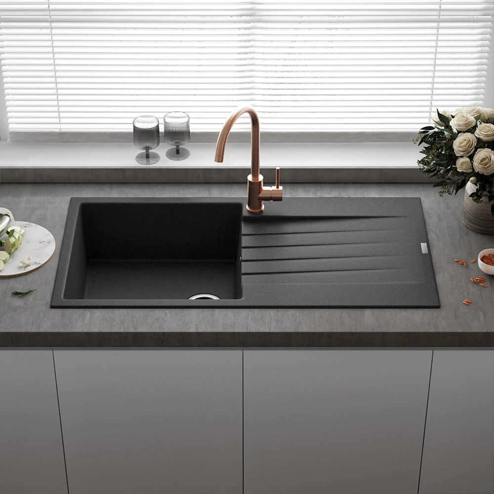 Reginox Harlem 1 Bowl White Granite Composite Kitchen Sink & Waste Kit - 1000 X 500mm 12 Reginox Harlem 1 Bowl White Granite Composite Kitchen Sink & Waste Kit - 1000 X 500mm - Image 10