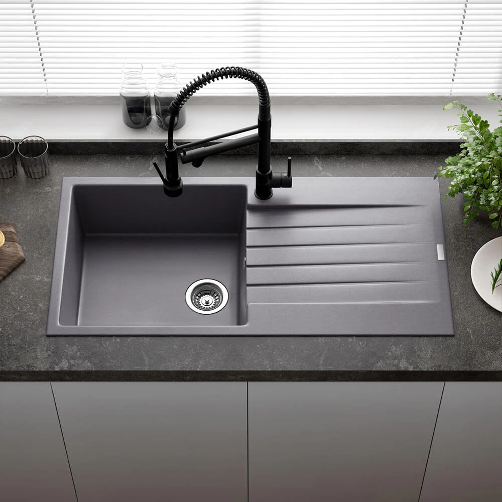 Reginox Harlem 1 Bowl White Granite Composite Kitchen Sink & Waste Kit - 1000 X 500mm 5 Reginox Harlem 1 Bowl White Granite Composite Kitchen Sink & Waste Kit - 1000 X 500mm - Image 3