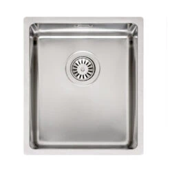 Reginox Houston 34x40 Single Bowl Stainless Steel Inset / Undermount Kitchen Sink & Waste Kit - 380 X 440mm