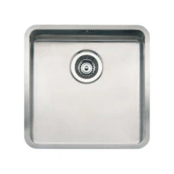 Reginox Kansas 40x40L 1 Bowl Stainless Steel Inset / Undermount Kitchen Sink & Waste Kit - 440 X 440mm