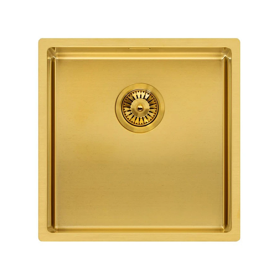 Reginox Miami 40x40 Single Bowl Gold Stainless Steel Inset / Undermount Kitchen Sink - 440 X 440mm 4 Reginox Miami 40x40 Single Bowl Gold Stainless Steel Inset / Undermount Kitchen Sink - 440 X 440mm - Image 2