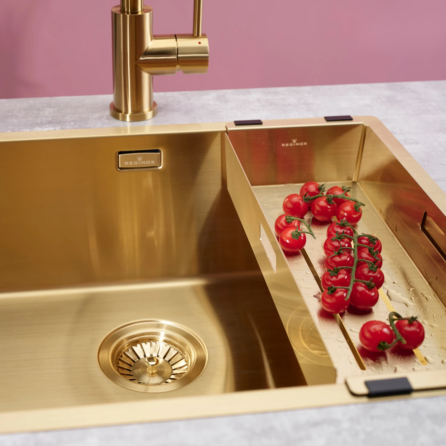 Reginox Miami 50x40 Single Bowl Gold Stainless Steel Inset / Undermount Kitchen Sink - 540 X 440mm 9 Reginox Miami 50x40 Single Bowl Gold Stainless Steel Inset / Undermount Kitchen Sink - 540 X 440mm - Image 7