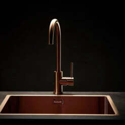 Reginox Miami 1 Bowl Copper Stainless Steel Inset / Undermount Kitchen Sink - 540 X 440mm 12 Reginox Miami 1 Bowl Copper Stainless Steel Inset / Undermount Kitchen Sink - 540 X 440mm -Vado Sale Store reginox miami copper 50x40 lifestyle and tap 2