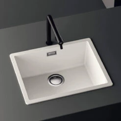 Reginox Multa 105 Single Bowl Matt Light Grey Granite Composite Inset / Undermount Kitchen Sink & Waste - 556 X 456mm