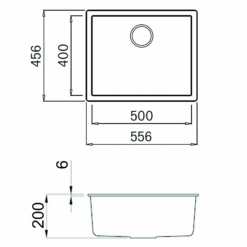 Reginox Multa 105 Single Bowl Matt Light Grey Granite Composite Inset / Undermount Kitchen Sink & Waste - 556 X 456mm -Vado Sale Store reginox multa105 composite kitchen sink tech drawing