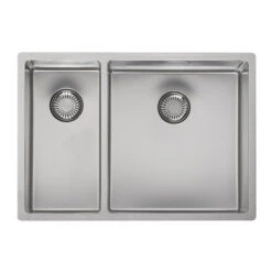 Reginox New Jersey 18x37+34x37 1.5 Bowl Stainless Steel Inset / Undermount Kitchen Sink & Waste With Right Hand Main Bowl - 580 X 410mm