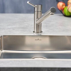 Reginox New Jersey Accessible Shallow Single Bowl Stainless Steel Inset / Undermount Kitchen Sink & Waste Kit - 440 X 410mm -Vado Sale Store reginox new jersey comfrot 1 bowl stainless steel sink 440x410mm detail