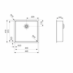 Reginox New Jersey Accessible Shallow Single Bowl Stainless Steel Inset / Undermount Kitchen Sink & Waste Kit - 440 X 410mm -Vado Sale Store reginox new jersey comfrot 1 bowl stainless steel sink 440x410mm tech