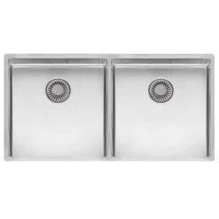 Reginox New York 2 Bowl Undermount Or Inset Stainless Steel Kitchen Sink And Integrated Waste - 860 X 440mm