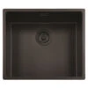 Reginox New York Large 1 Bowl Undermount Or Inset Jet Black Stainless Steel Kitchen Sink And Integrated Waste - 540 X 440mm