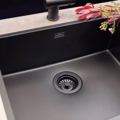 Reginox New York Large 1 Bowl Undermount Or Inset Jet Black Stainless Steel Kitchen Sink And Integrated Waste - 540 X 440mm 21 Reginox New York Large 1 Bowl Undermount Or Inset Jet Black Stainless Steel Kitchen Sink And Integrated Waste - 540 X 440mm -Vado Sale Store reginox new york 50x40 jet black lifestyle 5