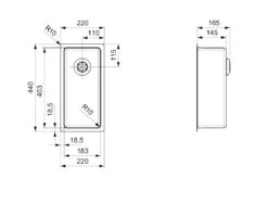 Reginox New York 0.5 Bowl Undermount Or Inset Stainless Steel Kitchen Sink & Integrated Waste - 220 X 440mm 7 Reginox New York 0.5 Bowl Undermount Or Inset Stainless Steel Kitchen Sink & Integrated Waste - 220 X 440mm -Vado Sale Store reginox newyork18x40spec